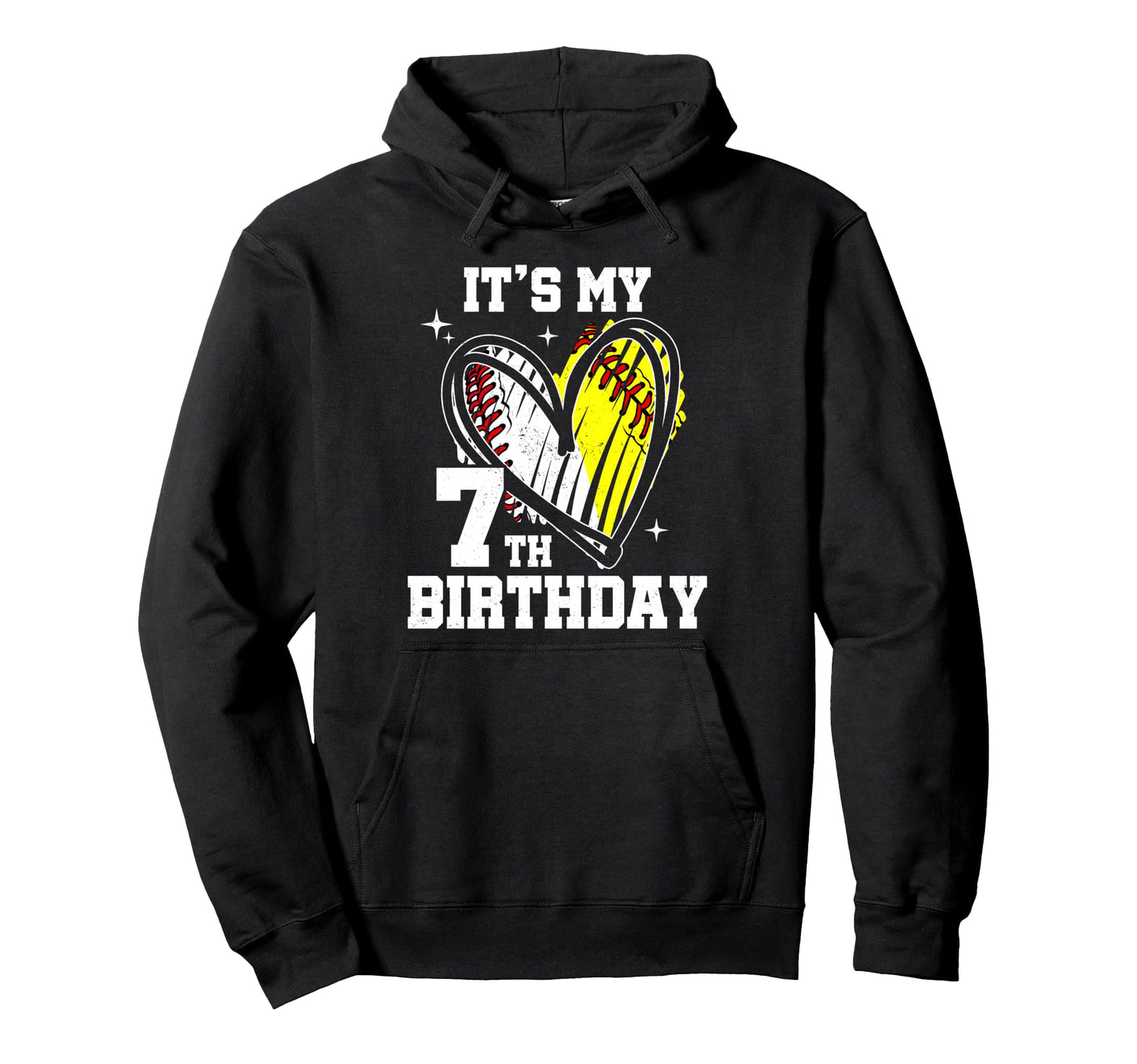 Its My 7Th Birthday Baseball Softball Hoodie - Streetwear Style Men Women - T-Shirt, Sweatshirt, Hoodie