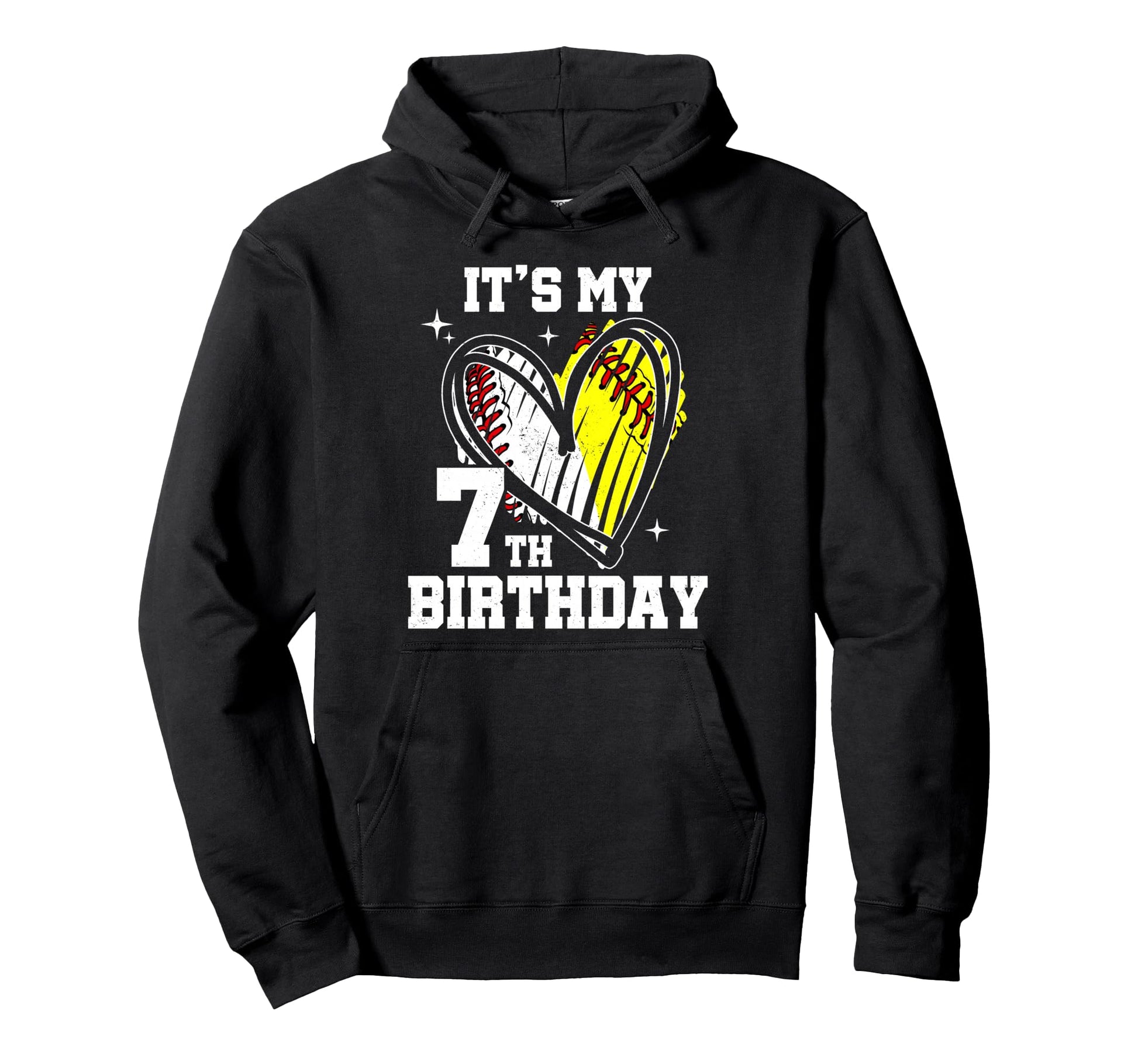 Its My 7Th Birthday Baseball Softball Hoodie - Streetwear Style Men Women - T-Shirt, Sweatshirt, Hoodie