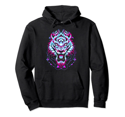 Tiger Japan Street Cyberpunk Hoodie - Custom Art Print for Adults - T-Shirt, Sweatshirt, Hoodie