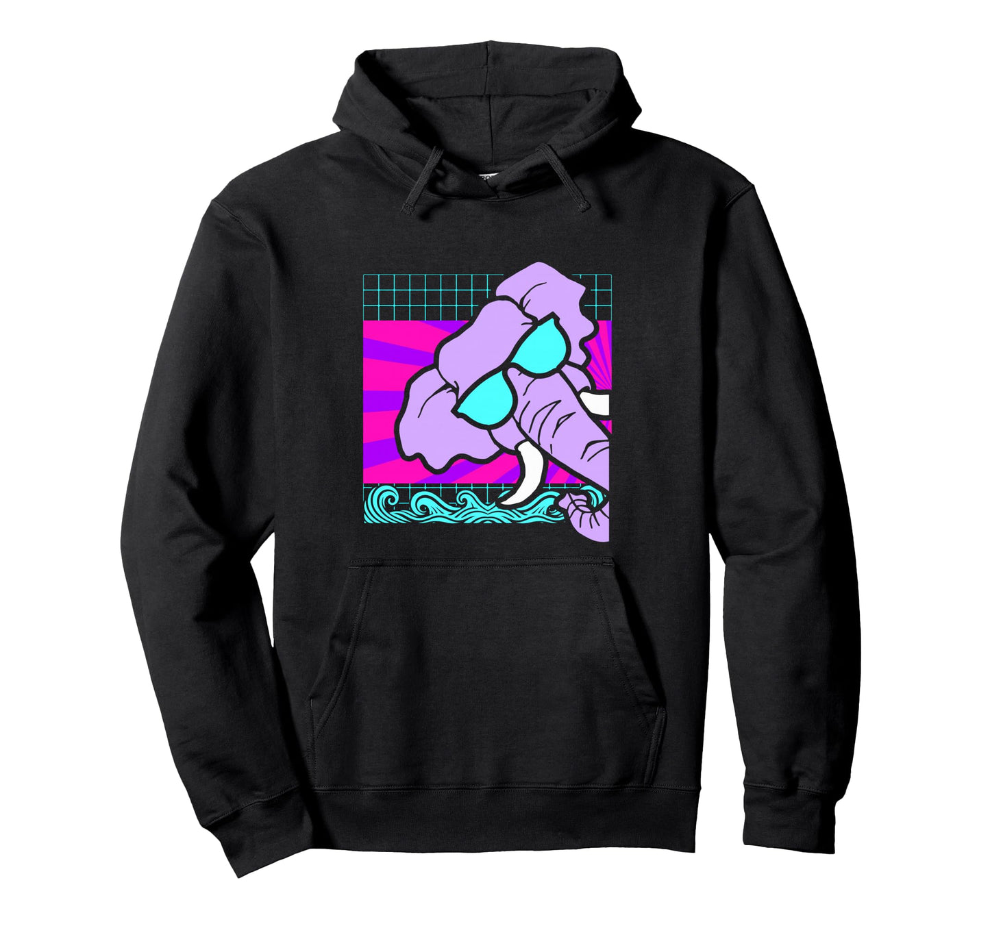 Aesthetic Vaporwave Outfits Elephant Hoodie - Unique Graphic Men Women - T-Shirt, Sweatshirt, Hoodie