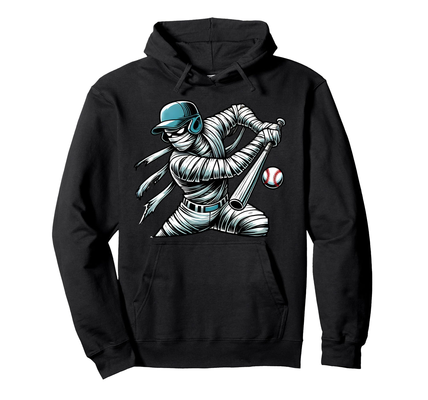 Mummy Playing Baseball Funny Hoodie - Casual Everyday Wear for Adults - T-Shirt, Sweatshirt, Hoodie
