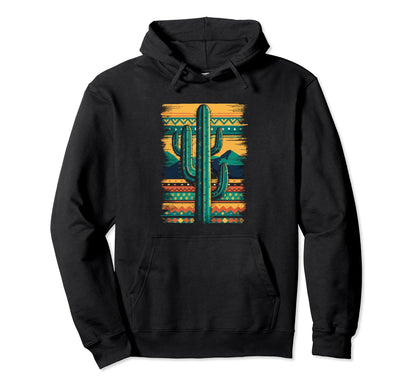 Cactus Serape Succulent Plant Cacti Hoodie - Graphic Print for Adults - T-Shirt, Sweatshirt, Hoodie