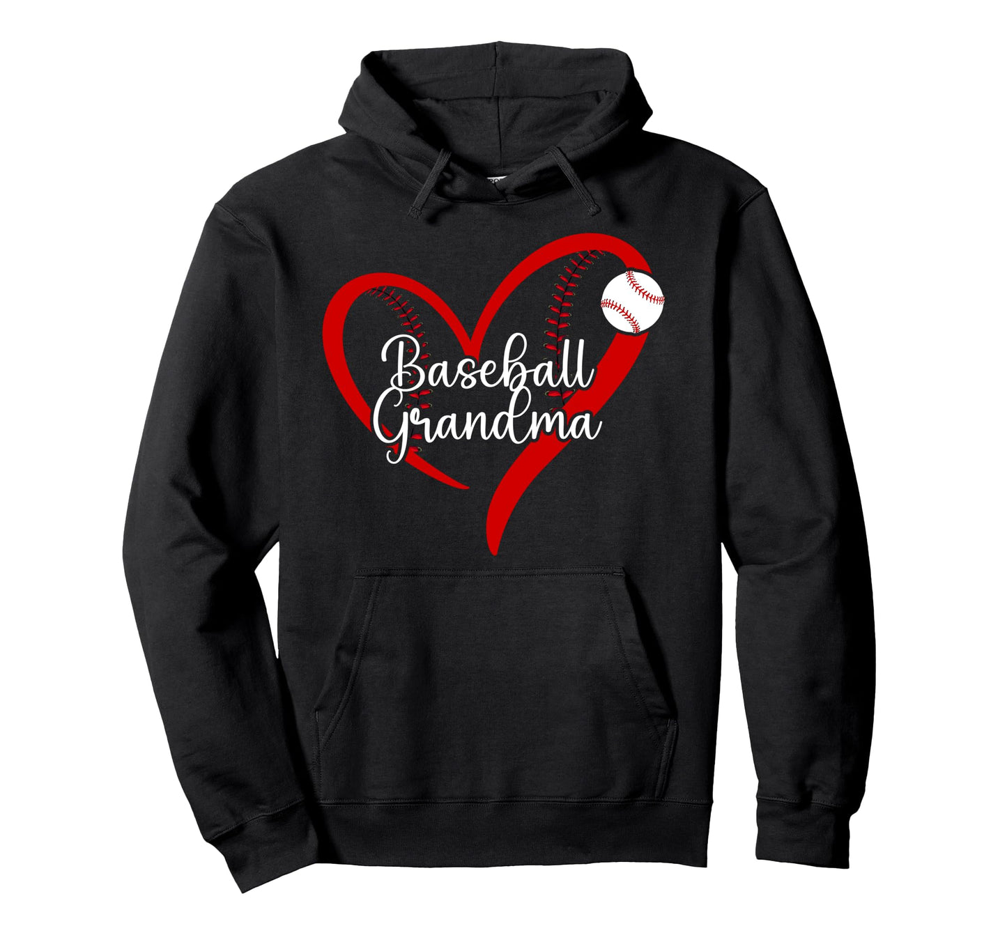 Baseball Grandma Heart Grandma Baseball Hoodie - Unique Graphic for Adults - T-Shirt, Sweatshirt, Hoodie