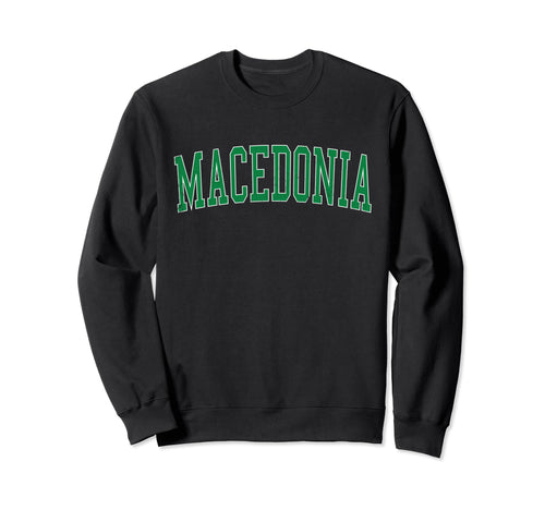Macedonia Oh Distressed Green Varsity Sweatshirt - Minimalist Print Unisex - T-Shirt, Sweatshirt, Hoodie