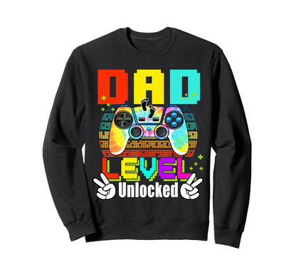 Dad Level Unlocked Leveled Up To Sweatshirt - Novelty Apparel Men Women - T-Shirt, Sweatshirt, Hoodie