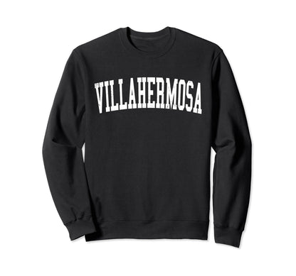 Villahermosa Mexico Distressed White Sweatshirt - Novelty Apparel Unisex - T-Shirt, Sweatshirt, Hoodie