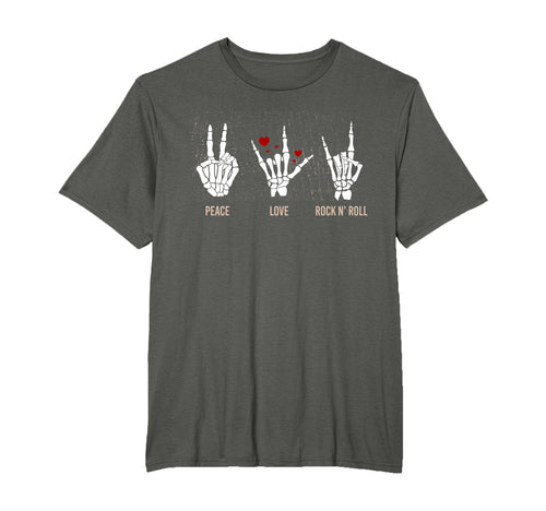 Peace Love Rock N Roll Guitar Hippie T-Shirt - Trendy Graphic Men Women - T-Shirt, Sweatshirt, Hoodie
