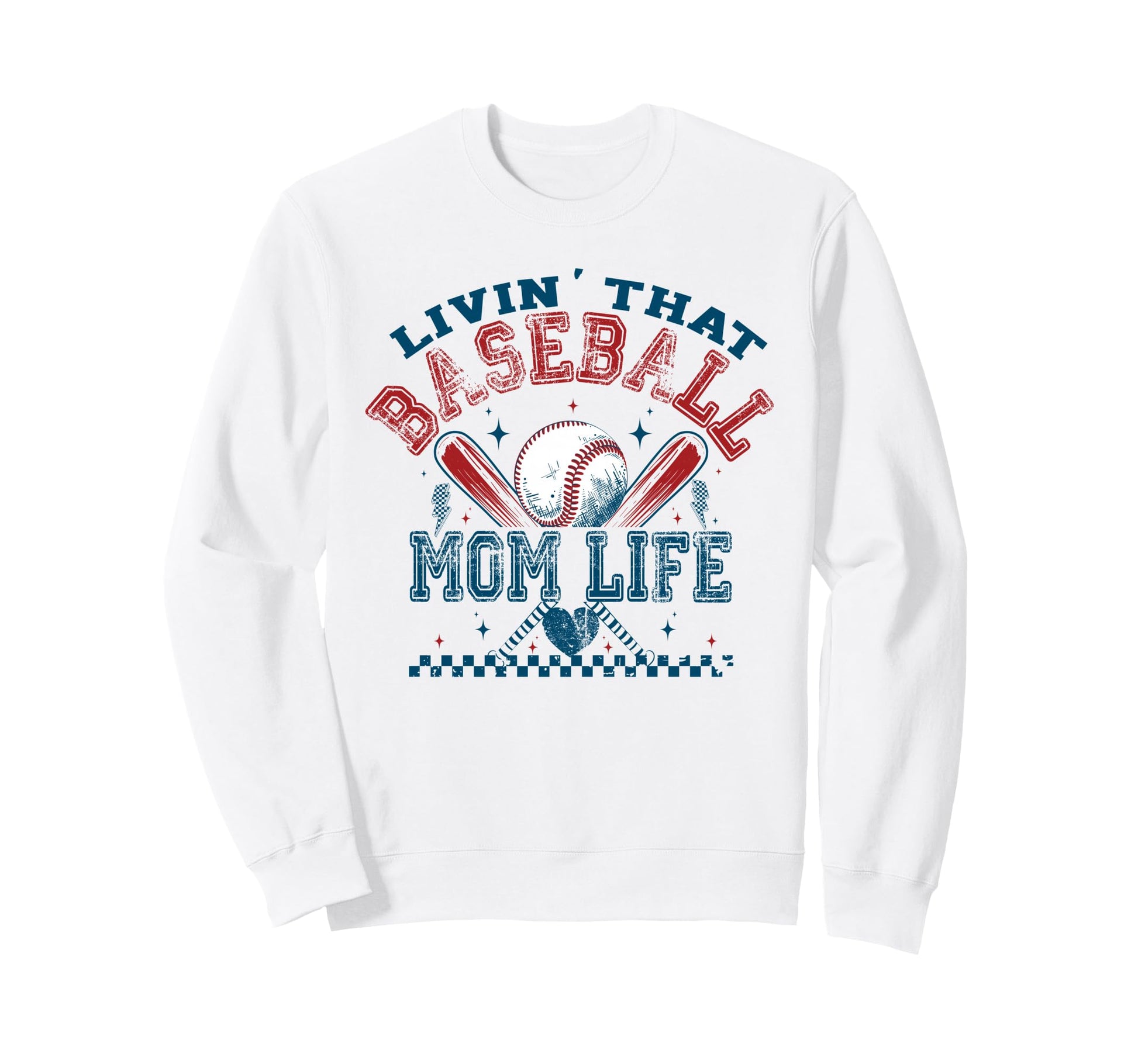 Livin That Baseball Mom Sports Sweatshirt - Custom Art Print for Adults - T-Shirt, Sweatshirt, Hoodie
