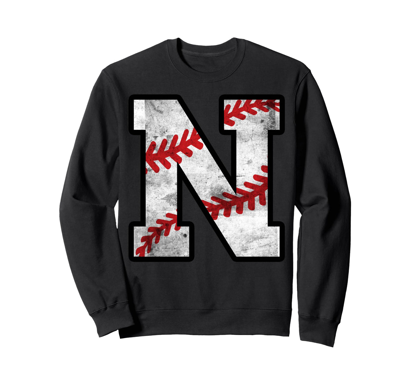 Distressed Baseball Letter N Sweatshirt - Novelty Apparel Men Women - T-Shirt, Sweatshirt, Hoodie