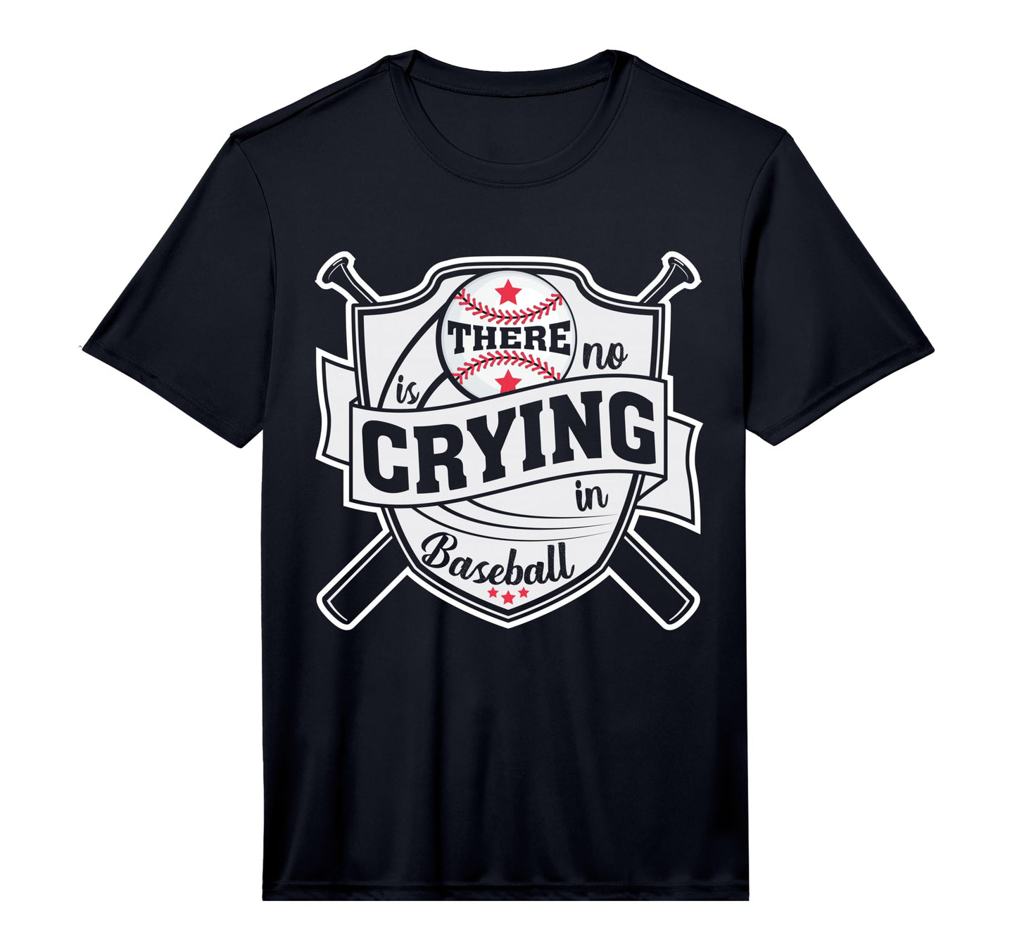There Is No Crying Baseball Performance T-Shirt - Aesthetic Graphic Unisex - T-Shirt, Sweatshirt, Hoodie
