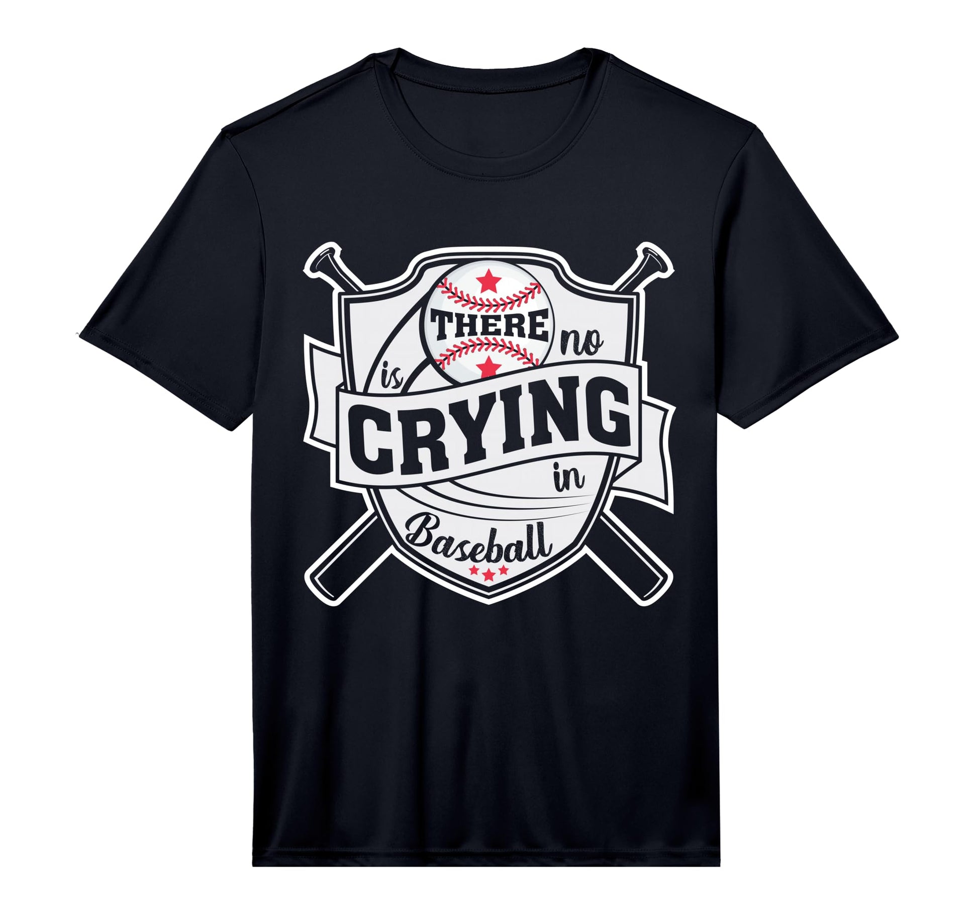 There Is No Crying Baseball Performance T-Shirt - Aesthetic Graphic Unisex - T-Shirt, Sweatshirt, Hoodie