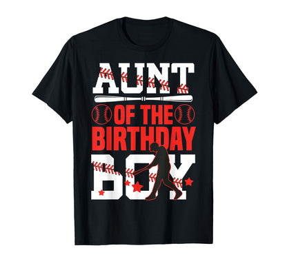 Aunt Birthday Baseball Bat Ball Family T-Shirt - Graphic Print Men Women - T-Shirt, Sweatshirt, Hoodie