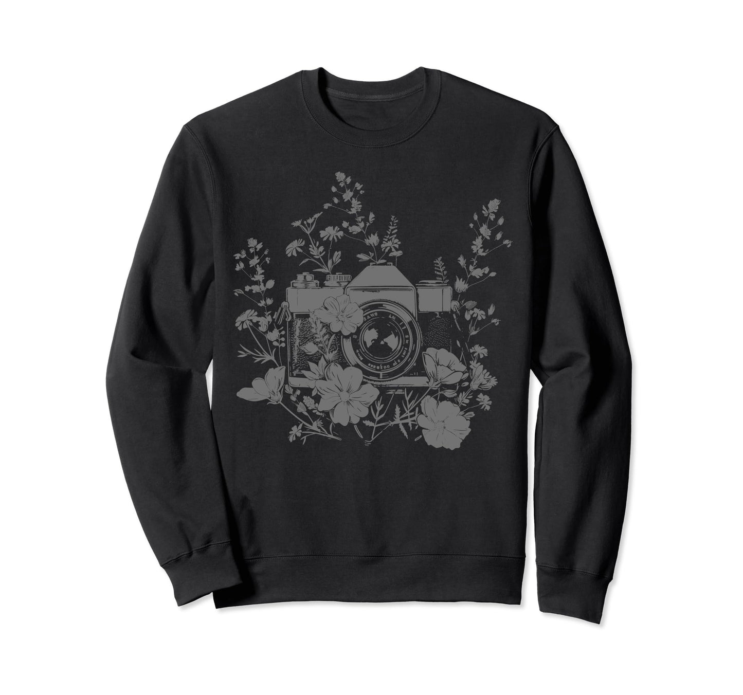 Photographer Camera Flowers Sweatshirt - Unique Graphic Men Women - T-Shirt, Sweatshirt, Hoodie