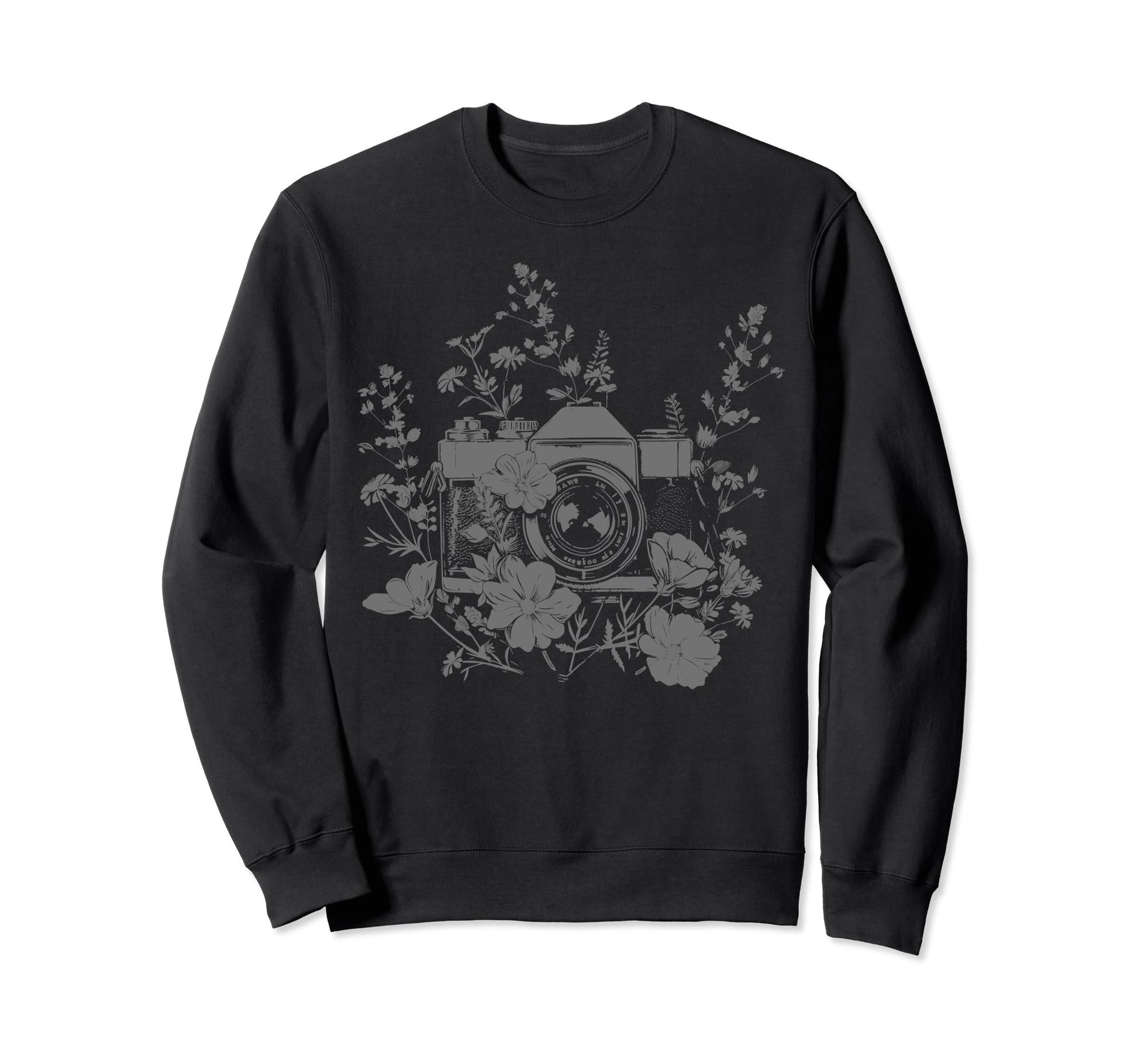 Photographer Camera Flowers Sweatshirt - Unique Graphic Men Women - T-Shirt, Sweatshirt, Hoodie