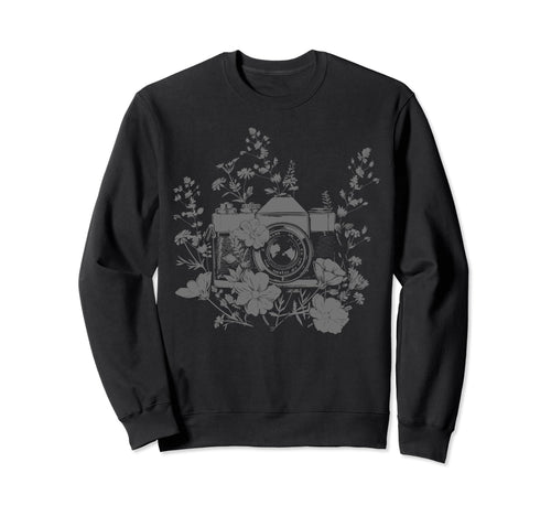 Photographer Camera Flowers Sweatshirt - Unique Graphic Men Women - T-Shirt, Sweatshirt, Hoodie