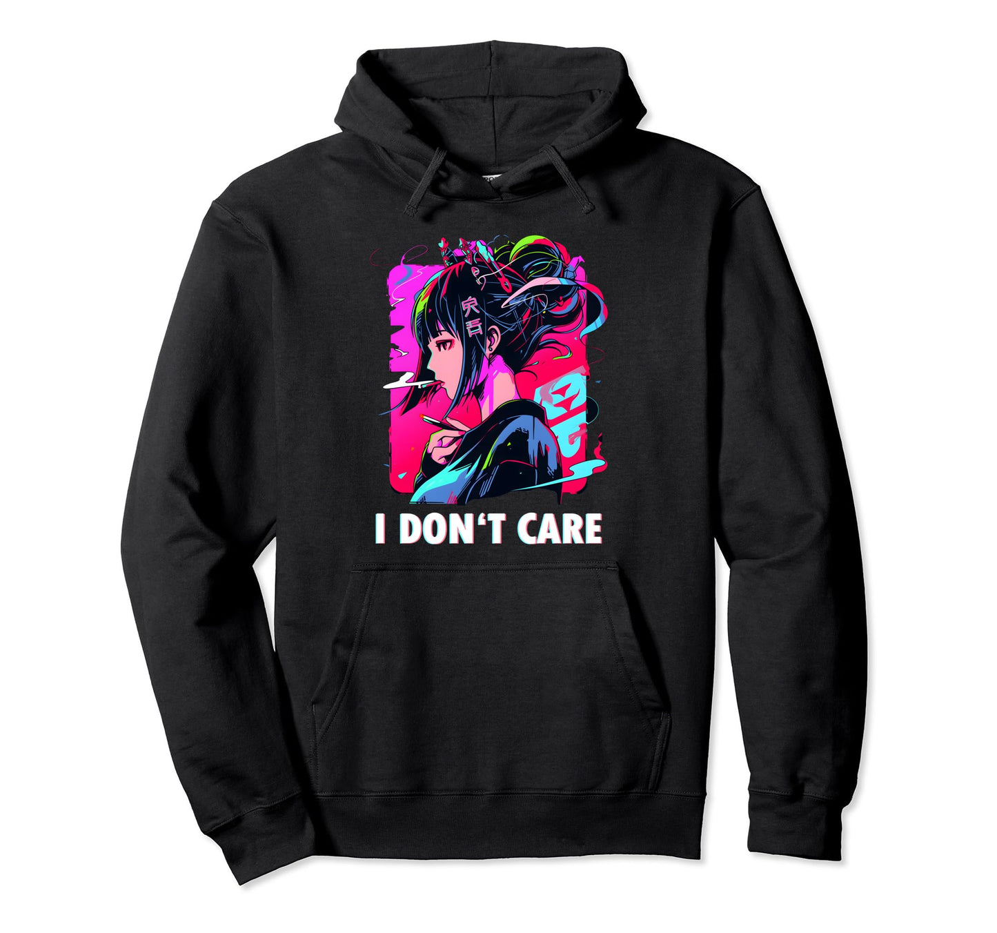 Aesthetic Vaporwave I Dont Care Hoodie - Custom Art Print for Adults - T-Shirt, Sweatshirt, Hoodie