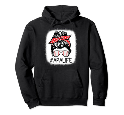 Apa Bleached Messy Bun Baseball Hoodie - Custom Art Print Men Women - T-Shirt, Sweatshirt, Hoodie