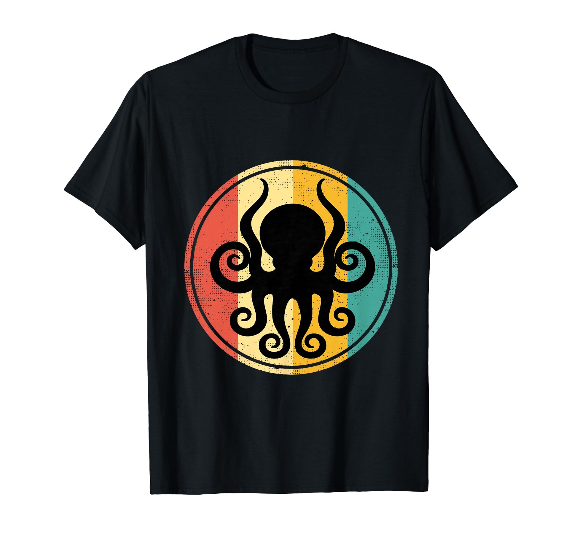Octopus Silhouette Stripes Halloween T-Shirt - Novelty Apparel for Adults - T-Shirt, Sweatshirt, Hoodie