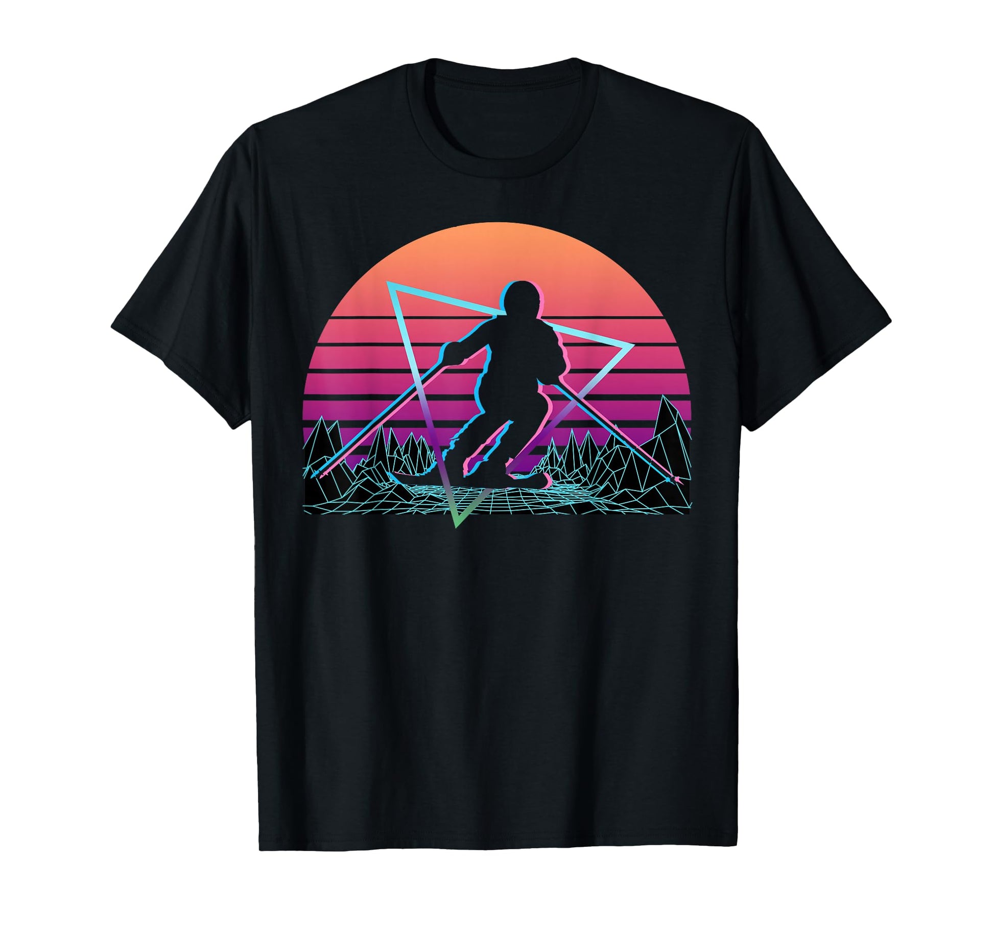 Skiing Skier Ski Vaporwave Aesthetic T-Shirt - Casual Everyday Wear Unisex - T-Shirt, Sweatshirt, Hoodie