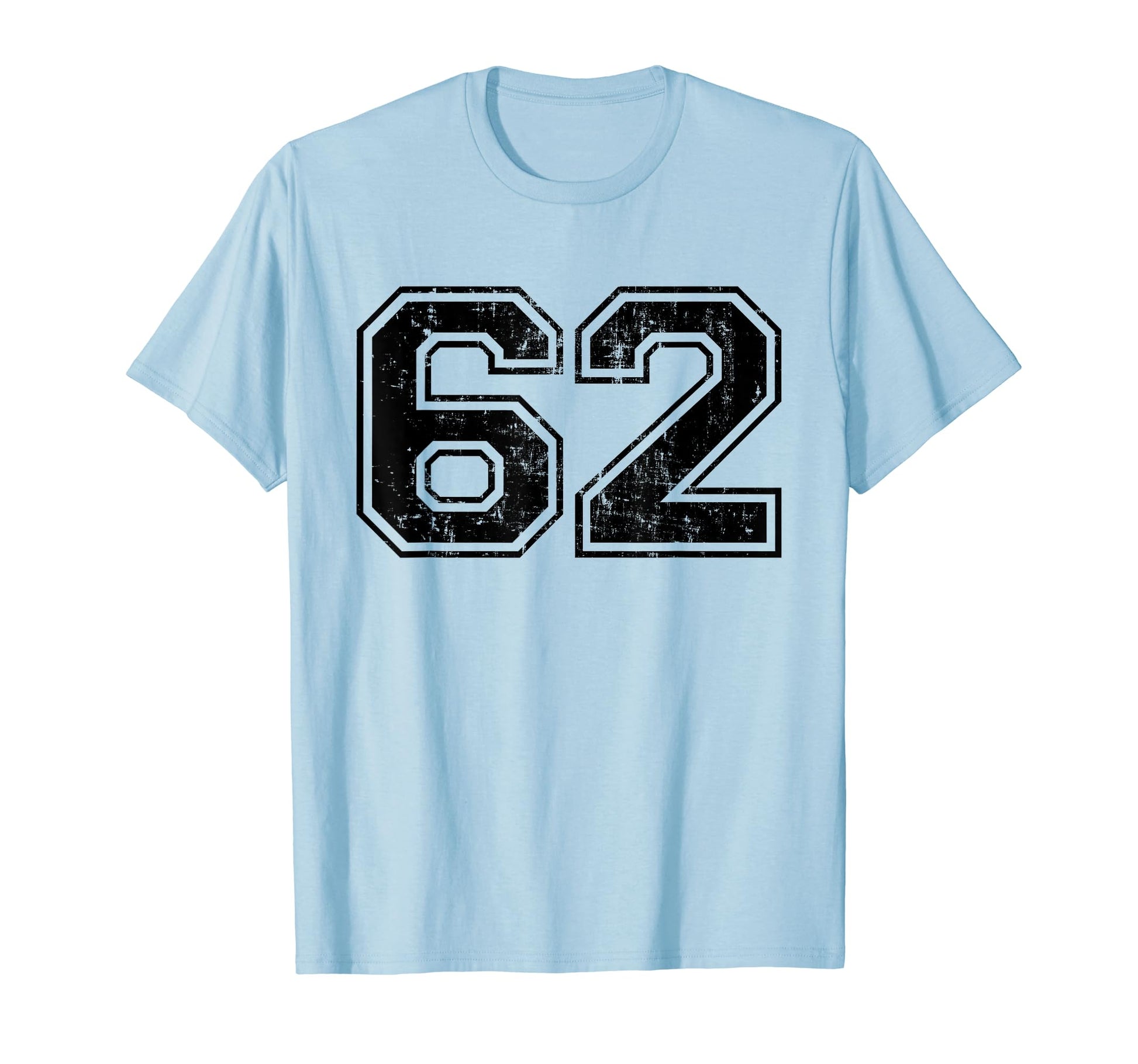 Number 62 Varsity Distressed Sport T-Shirt - Fun Novelty Design for Adults - T-Shirt, Sweatshirt, Hoodie