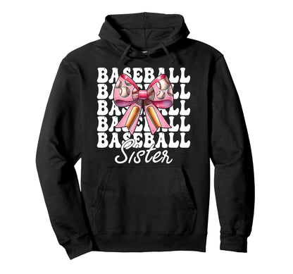 Baseball Sister Baseball Coquette Hoodie - Casual Everyday Wear Men Women - T-Shirt, Sweatshirt, Hoodie