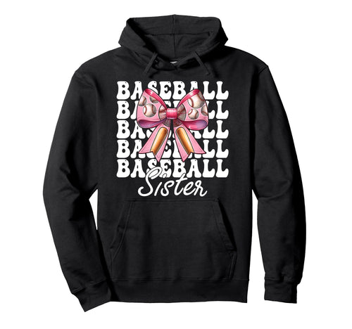 Baseball Sister Baseball Coquette Hoodie - Casual Everyday Wear Men Women - T-Shirt, Sweatshirt, Hoodie