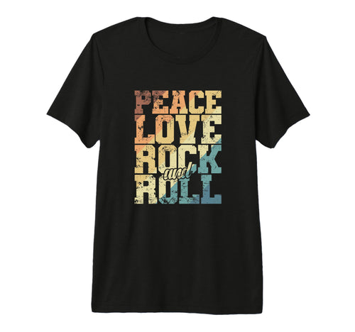 Peace Love Rock And Roll Band Tri T-Shirt - Aesthetic Graphic for Adults - T-Shirt, Sweatshirt, Hoodie