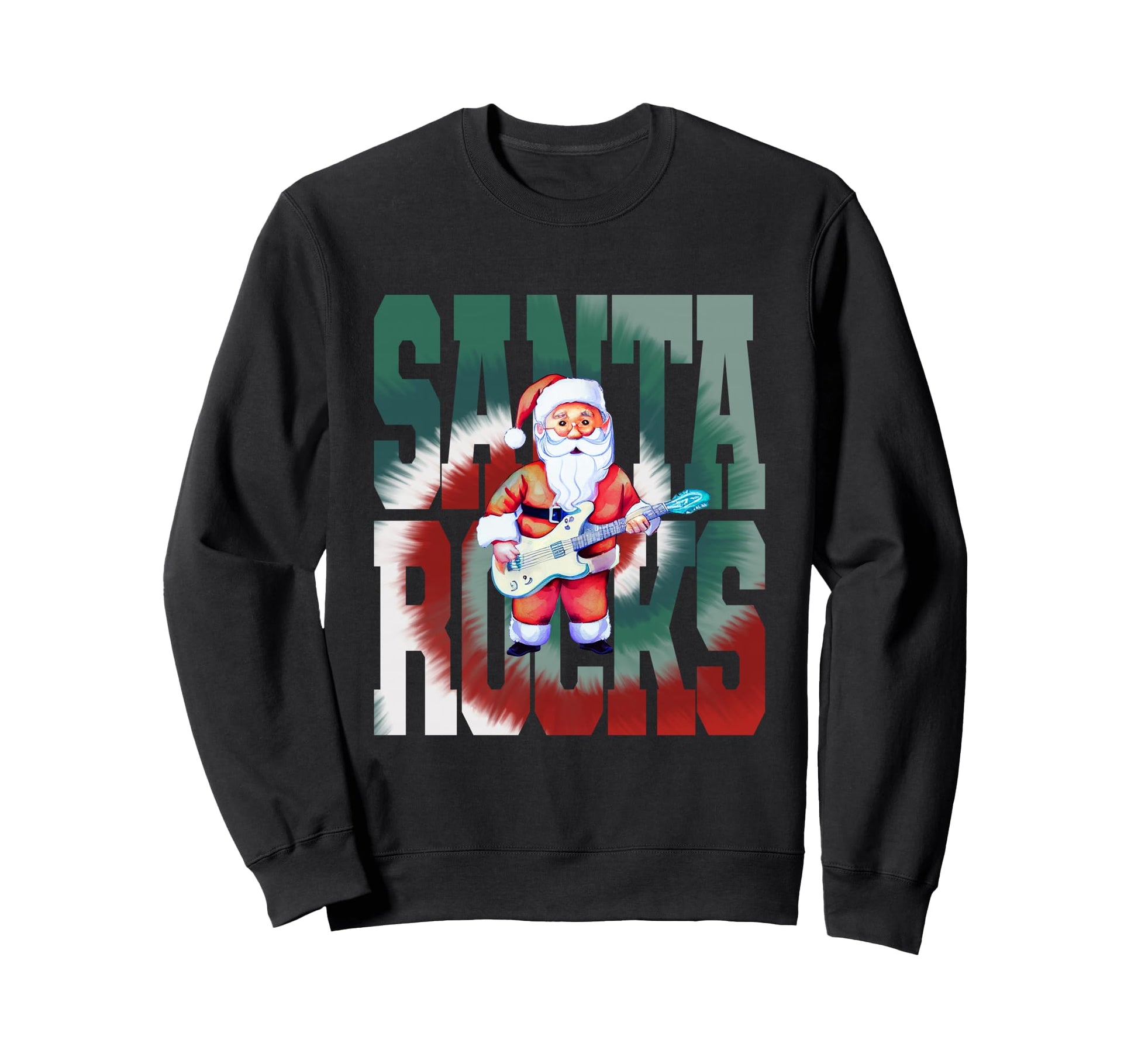 Santa Playing Guitar Santa Rocks Sweatshirt - Streetwear Style Men Women - T-Shirt, Sweatshirt, Hoodie