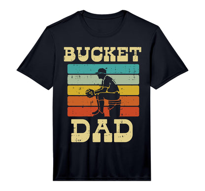 Mens Bucket Dad Softball Baseball T-Shirt - Custom Art Print Men Women - T-Shirt, Sweatshirt, Hoodie