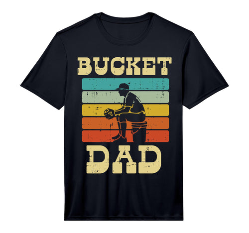 Mens Bucket Dad Softball Baseball T-Shirt - Custom Art Print Men Women - T-Shirt, Sweatshirt, Hoodie