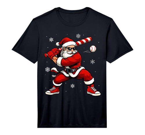 Santa Playing Baseball Funny Baseball T-Shirt - Minimalist Print Unisex - T-Shirt, Sweatshirt, Hoodie