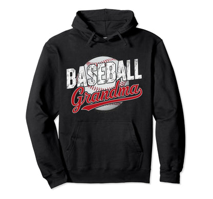 Baseball Grandma Grandmother Granny Hoodie - Unique Graphic Unisex - T-Shirt, Sweatshirt, Hoodie