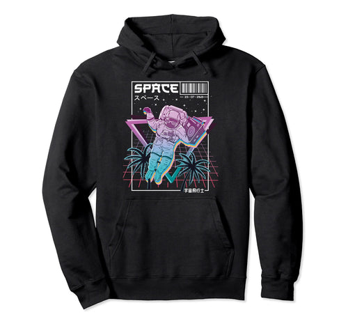 Synthwave Outer Space Astronaut Hoodie - Fun Novelty Design Unisex - T-Shirt, Sweatshirt, Hoodie