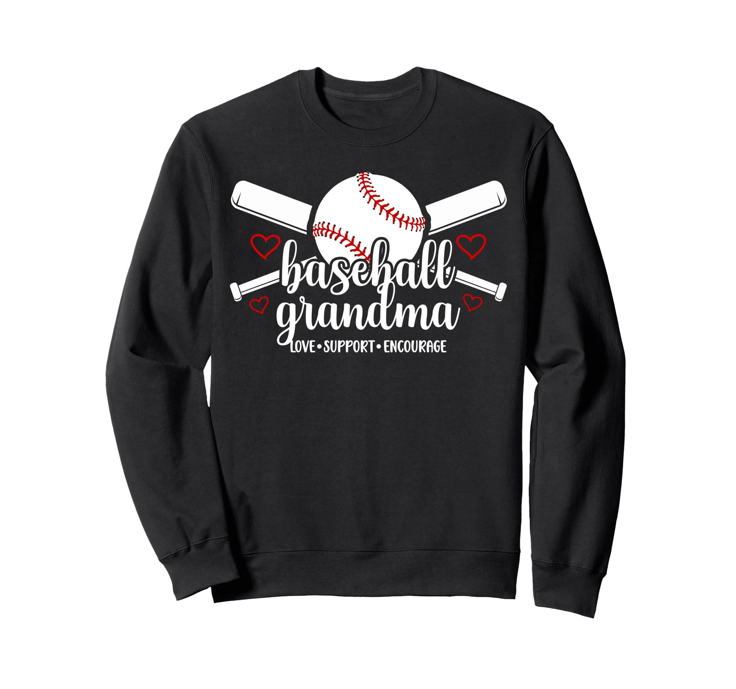 Baseball Grandma Love Support Sweatshirt - Unique Graphic Men Women - T-Shirt, Sweatshirt, Hoodie