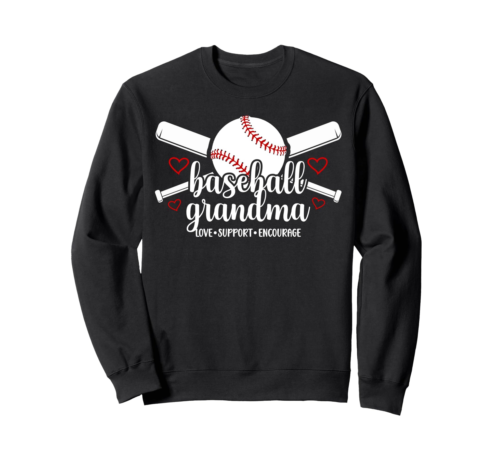 Baseball Grandma Love Support Sweatshirt - Unique Graphic Men Women - T-Shirt, Sweatshirt, Hoodie