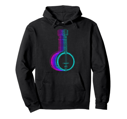 Banjo Instrument Banjoist Vaporwave Hoodie - Streetwear Style Unisex - T-Shirt, Sweatshirt, Hoodie