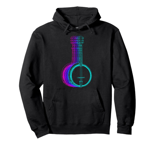 Banjo Instrument Banjoist Vaporwave Hoodie - Streetwear Style Unisex - T-Shirt, Sweatshirt, Hoodie