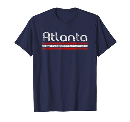 Atlanta Georgia Weathered Stripe T-Shirt - Novelty Apparel for Adults - T-Shirt, Sweatshirt, Hoodie