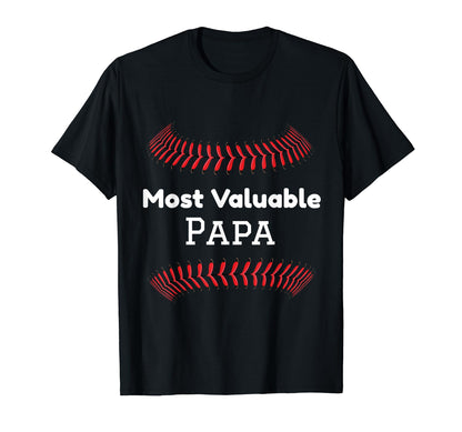 Most Valuable Papa Baseball Fathers Day T-Shirt - Trendy Graphic for Adults - T-Shirt, Sweatshirt, Hoodie