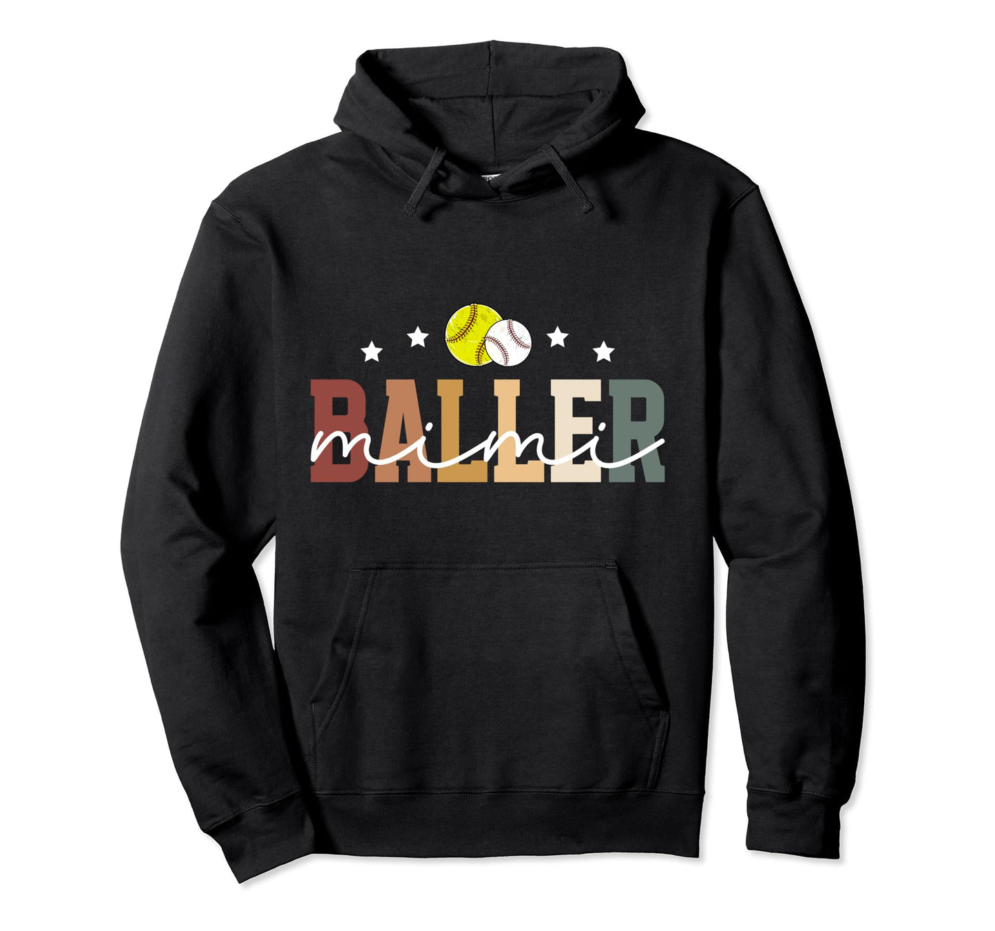 Baller Mimi Boho Softball Baseball Hoodie - Aesthetic Graphic for Adults - T-Shirt, Sweatshirt, Hoodie