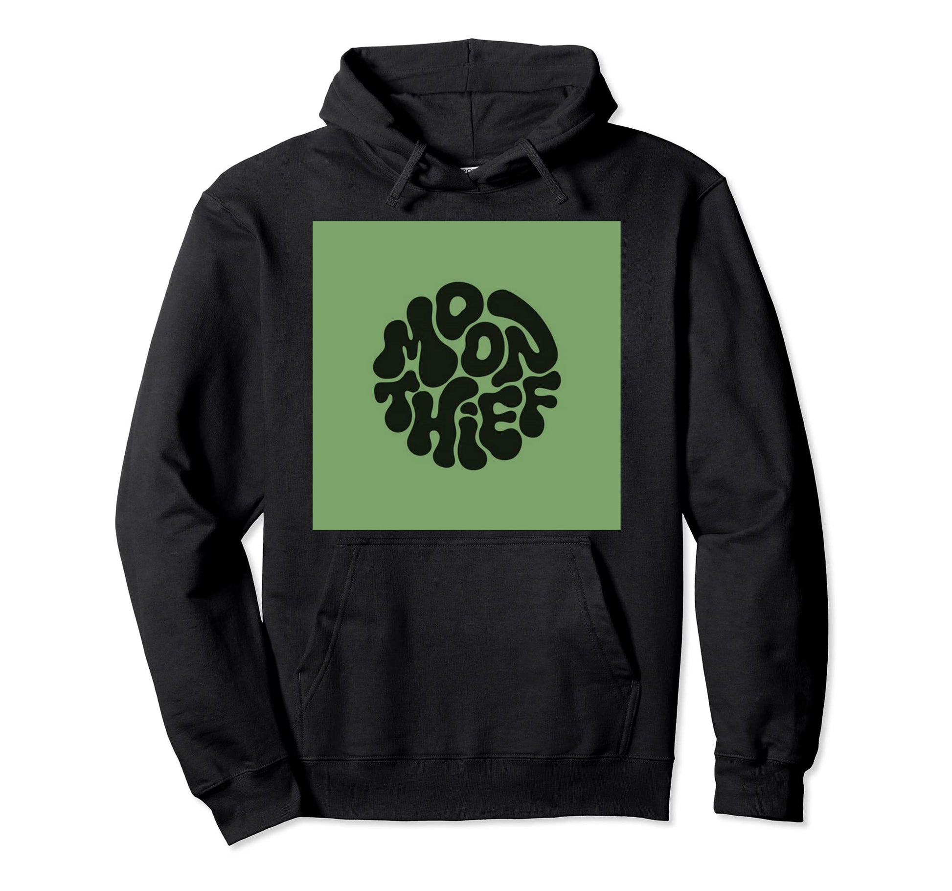 Funky Boho Phrase Moon Green Hoodie - Streetwear Style for Adults - T-Shirt, Sweatshirt, Hoodie