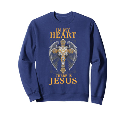 Heart Jesus Christ Holycross God Sweatshirt - Minimalist Print Men Women - T-Shirt, Sweatshirt, Hoodie