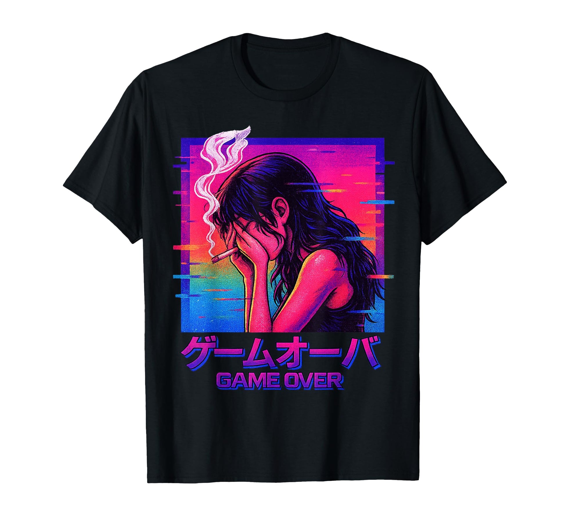 Game Over Japanese Vaporwave Mood T-Shirt - Minimalist Print Unisex - T-Shirt, Sweatshirt, Hoodie