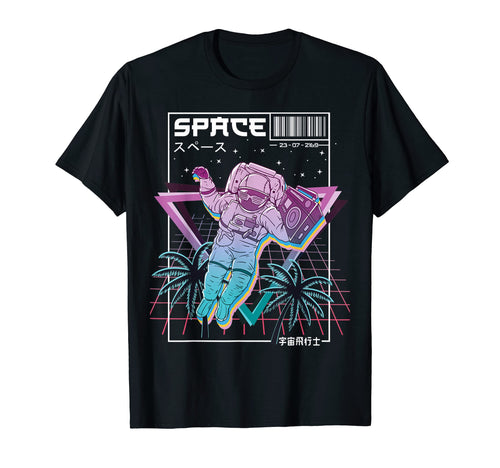 Synthwave Outer Space Astronaut T-Shirt - Aesthetic Graphic for Adults - T-Shirt, Sweatshirt, Hoodie