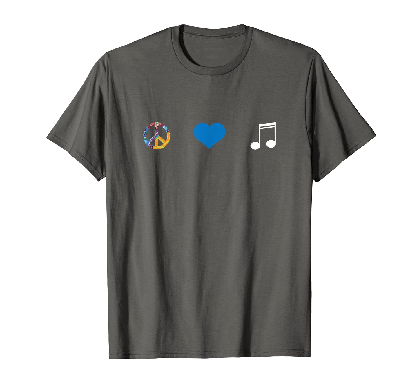 Peace Love Music T-Shirt - Novelty Apparel for Adults - T-Shirt, Sweatshirt, Hoodie
