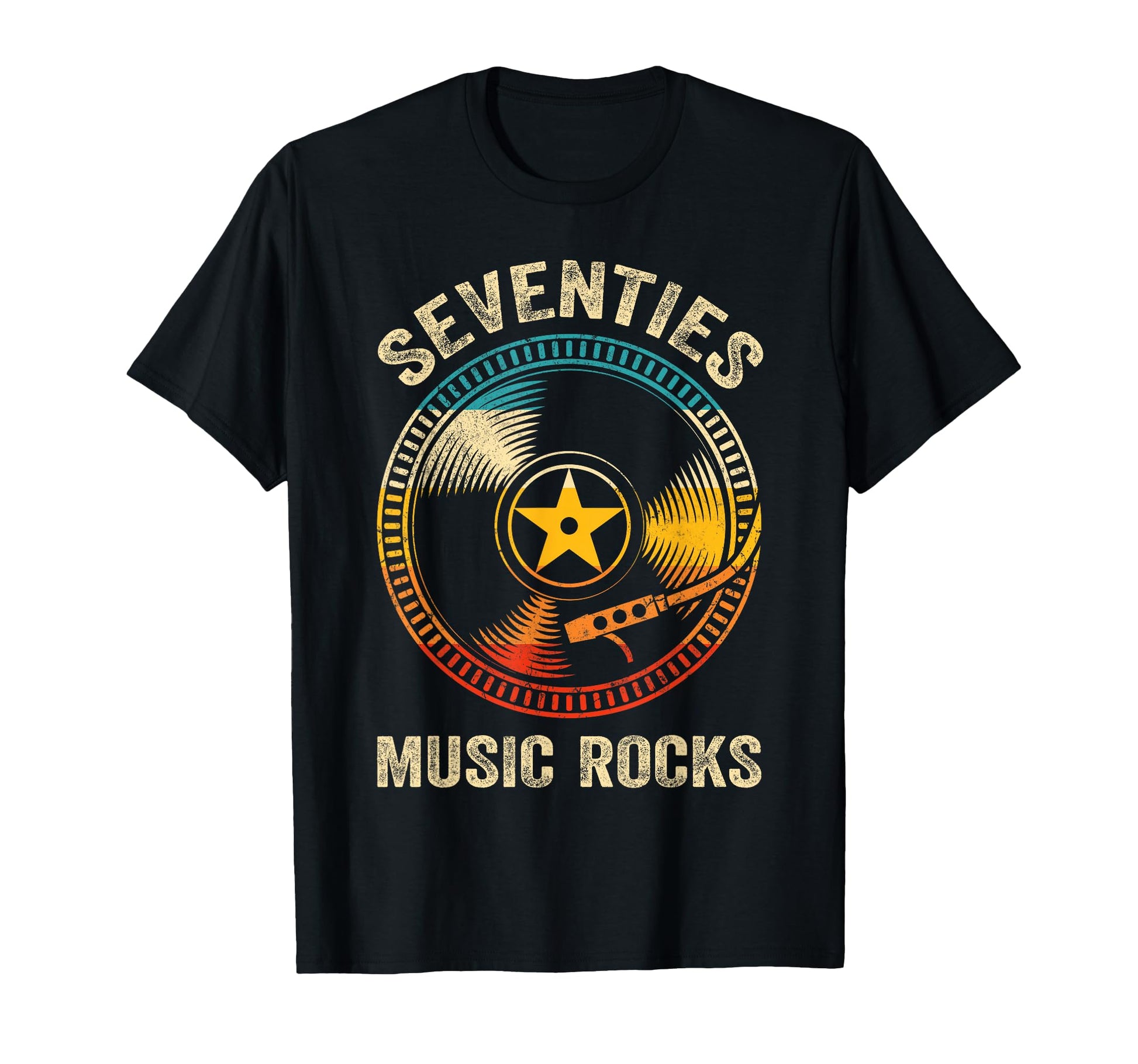 Seventies Music Rocks 70S Records T-Shirt - Streetwear Style for Adults - T-Shirt, Sweatshirt, Hoodie