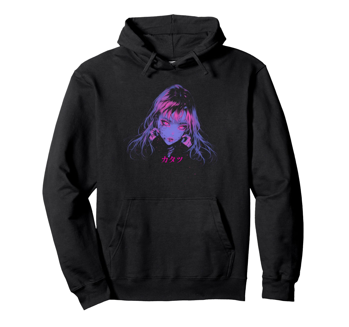 Goth Grunge Demon Anime Waifu Horror Hoodie - Novelty Apparel Men Women - T-Shirt, Sweatshirt, Hoodie