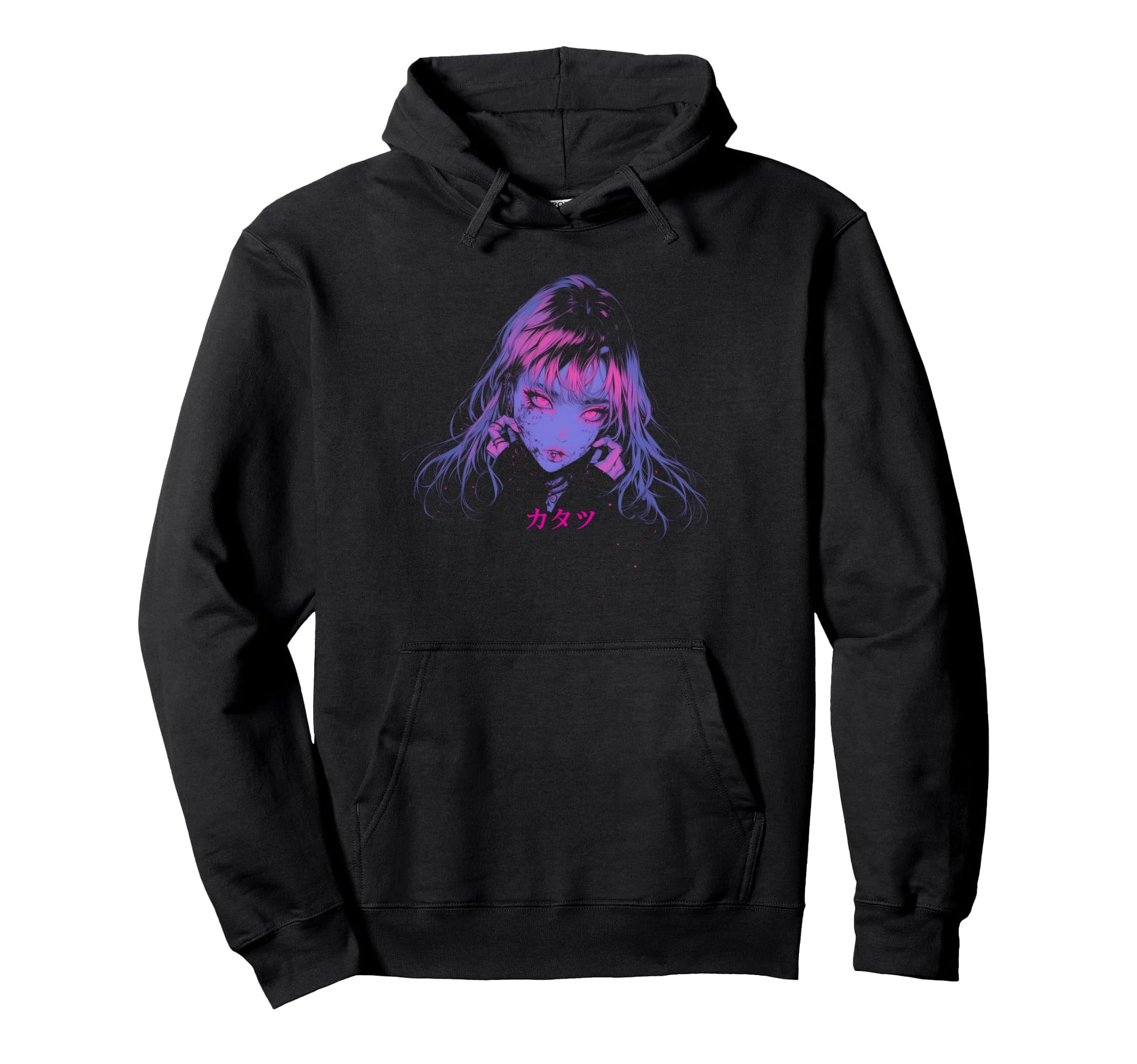 Goth Grunge Demon Anime Waifu Horror Hoodie - Novelty Apparel Men Women - T-Shirt, Sweatshirt, Hoodie