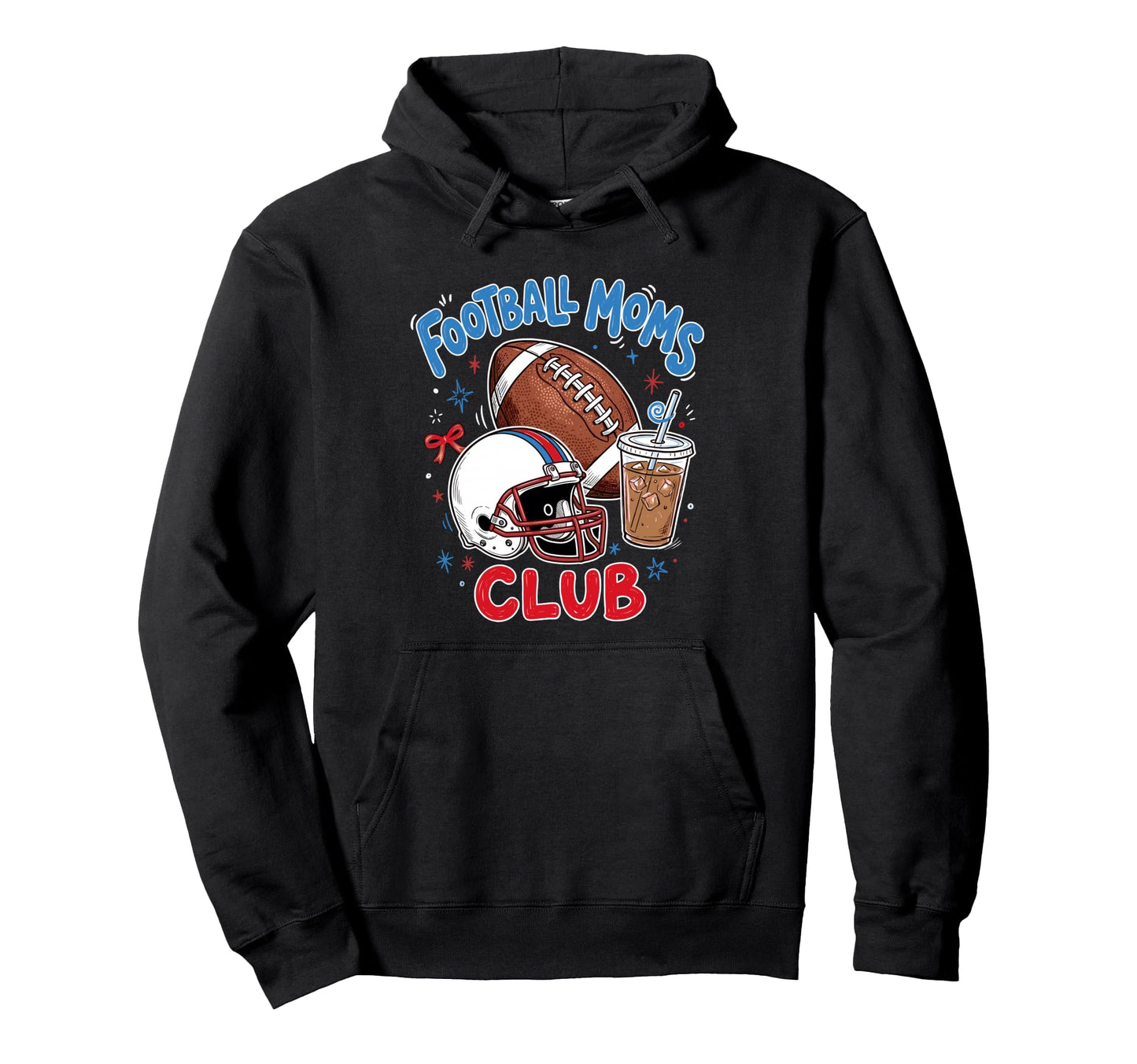 Football Moms Club Iced Coffee Sports Hoodie - Minimalist Print Men Women - T-Shirt, Sweatshirt, Hoodie
