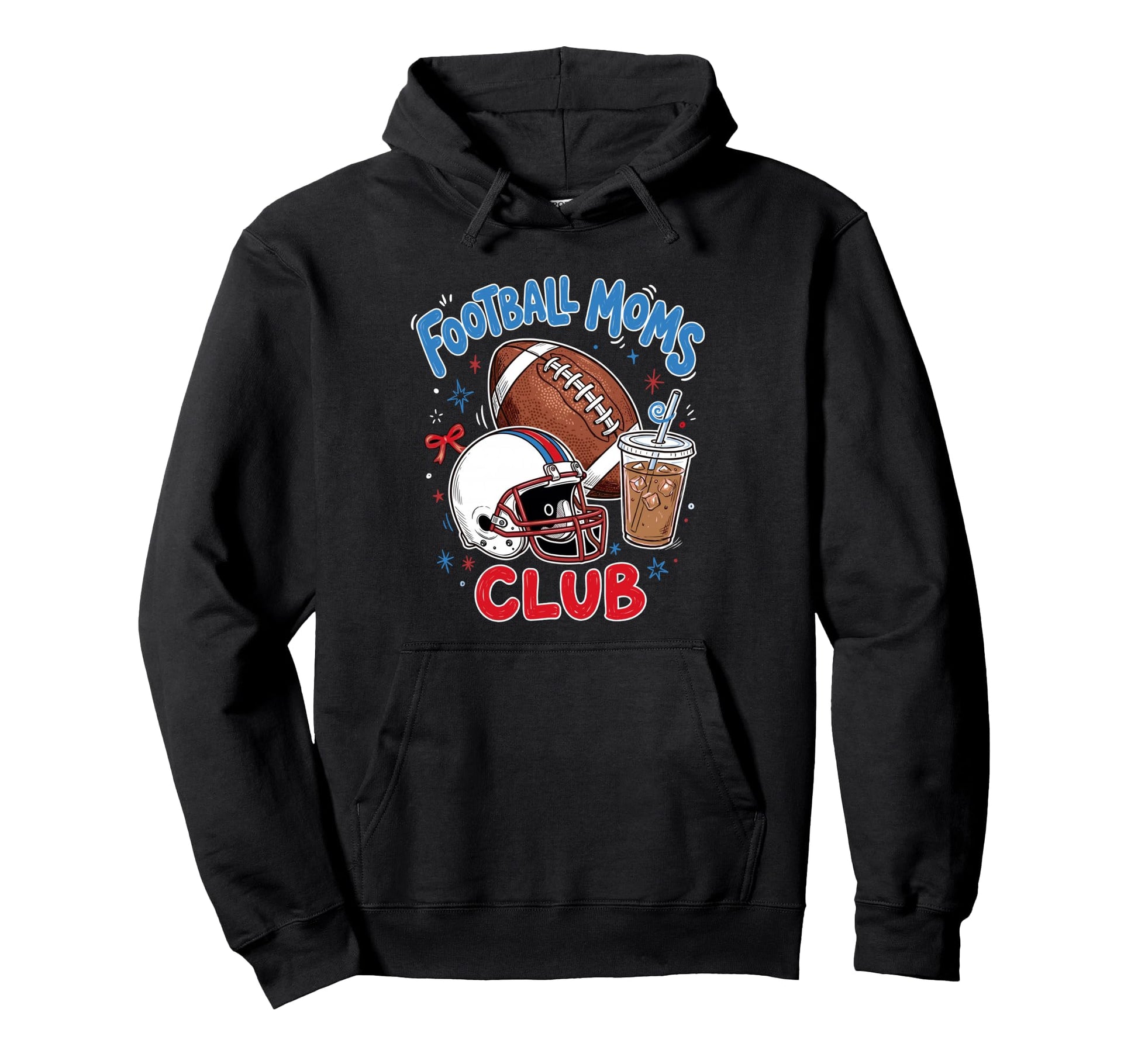 Football Moms Club Iced Coffee Sports Hoodie - Minimalist Print Men Women - T-Shirt, Sweatshirt, Hoodie